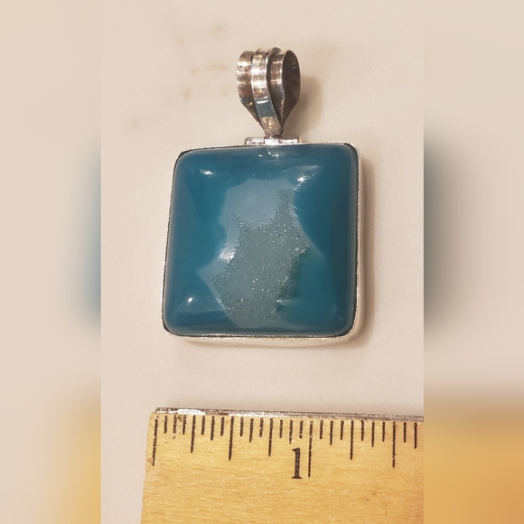Large sterling silver druzy pendant - Picture 1 of 2